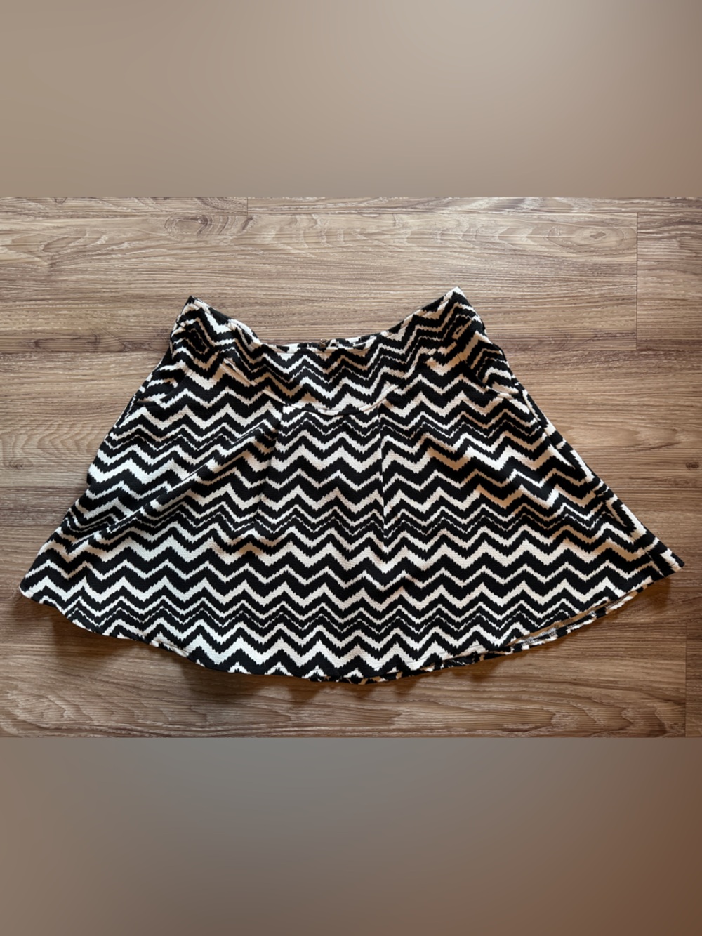 Black & White Zigzag A-Line Skirt